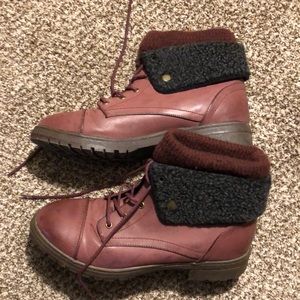 Shoedazzle Burgandy boots size 11